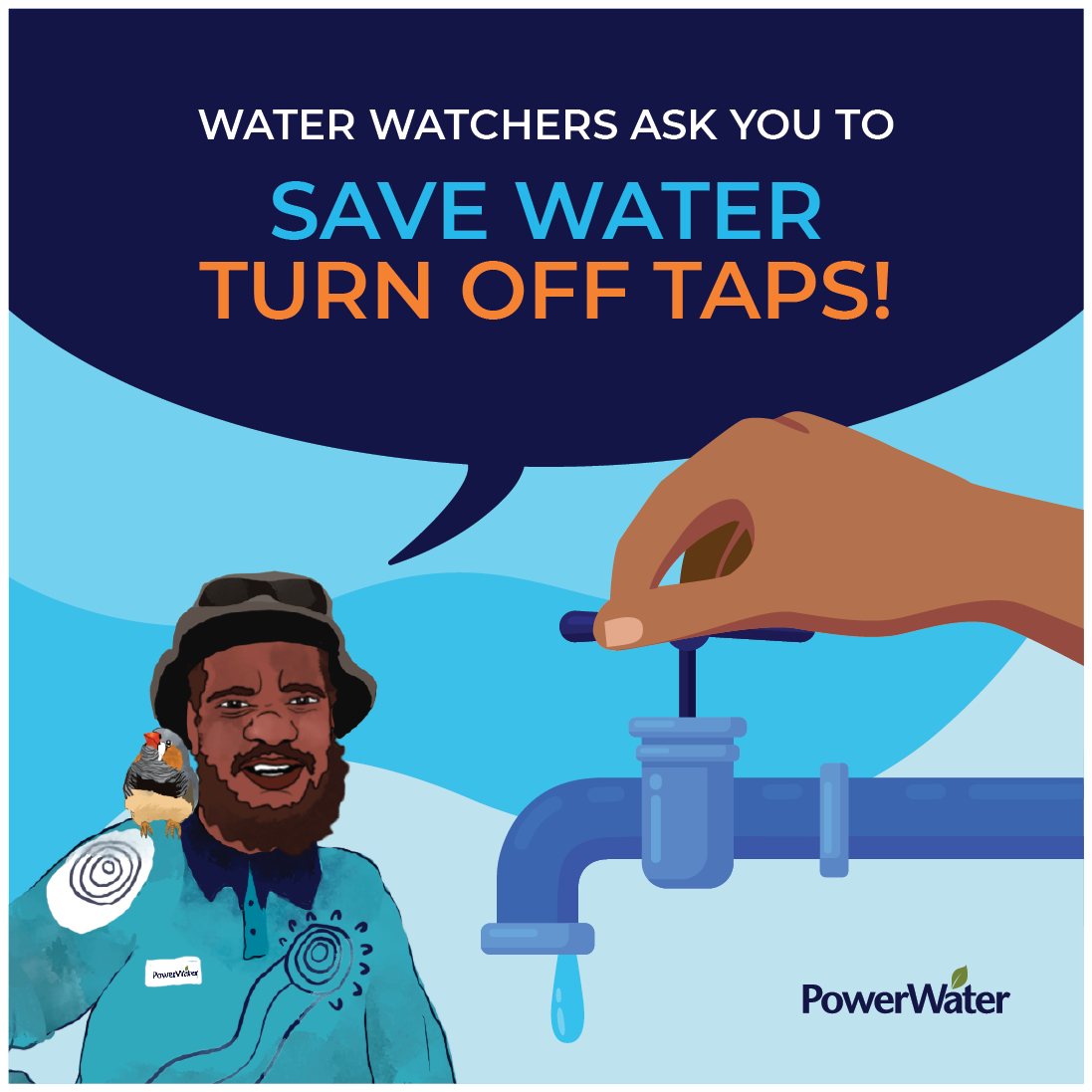 Save water turn off taps
